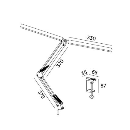 Lampada da tavolo LED dimmerabile TENUIX DUO 2xLED/14W/230V 3000-6000K bianco