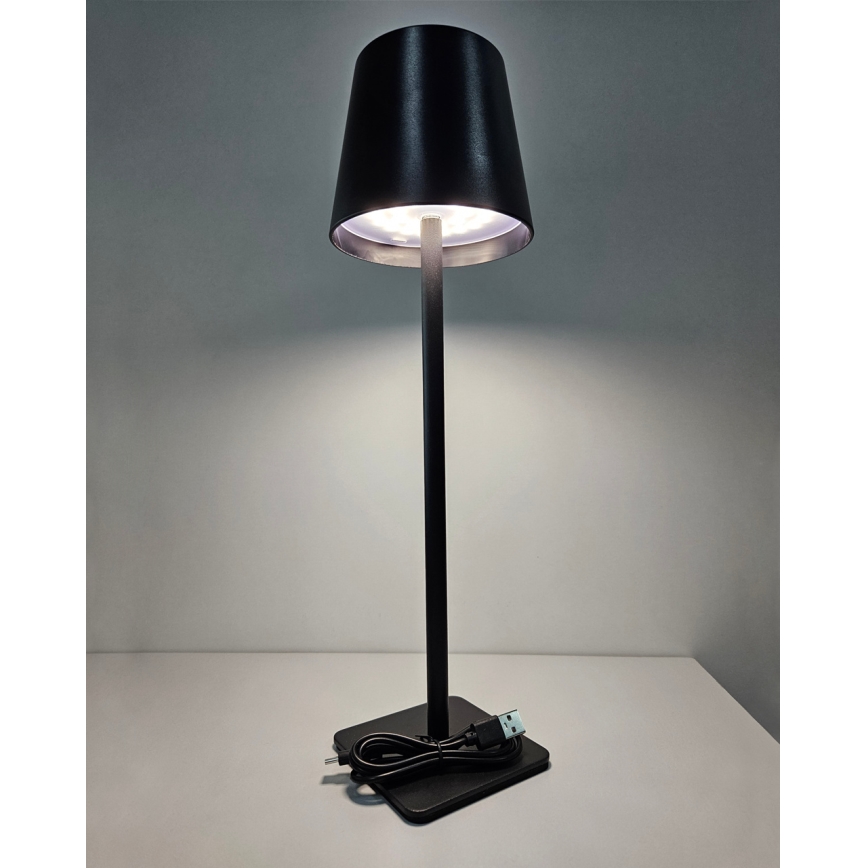 Lampada da tavolo LED dimmerabile con touch LED/5W/5V USB 1200 mAh nero