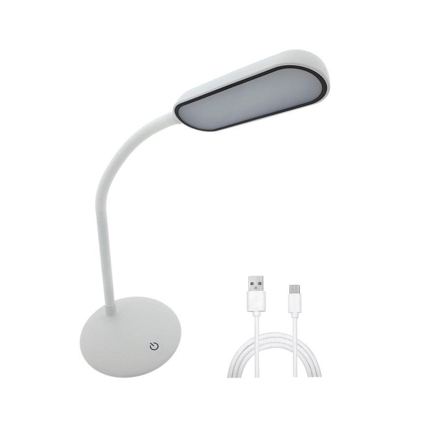 Lampada da tavolo flessibile a LED dimmerabile con touch LED/6W/5V USB 1200 mAh bianco