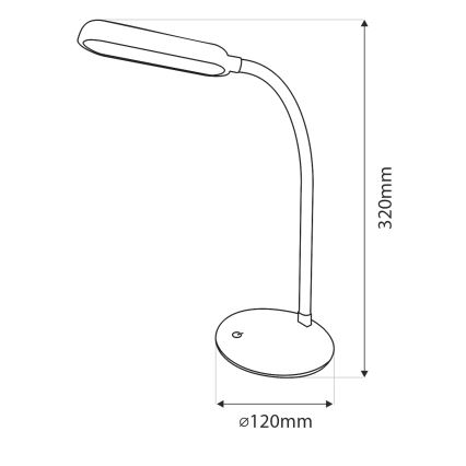 Lampada da tavolo flessibile a LED dimmerabile con touch LED/6W/5V USB 1200 mAh bianco