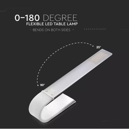 Lampada da tavolo LED flessibile dimmerabile LED/6,5W/5V 2000 mAh 3000K/4500K/6000K