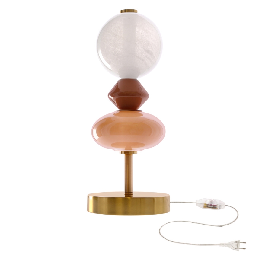 Lampada da tavolo LED FLORES LED/10W/230V oro/arancione/marrone
