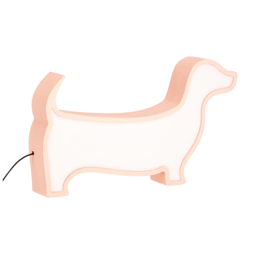 Lampada da tavolo LED per bambini DOG LED/12W/230V rosa