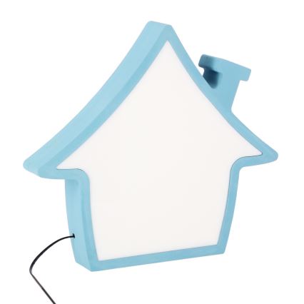 Lampada da tavolo LED per bambini HOUSE LED/10W/230V blu