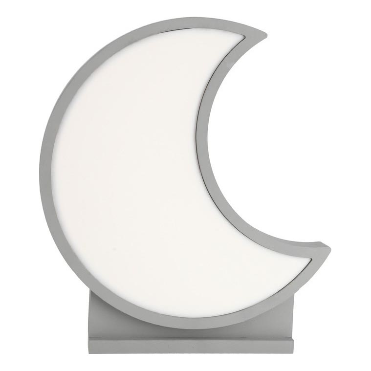Lampada da tavolo LED per bambini MOON LED/12W/230V grigia