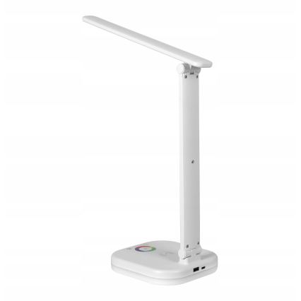 Lampada da tavolo LED RGBW dimmerabile con ricarica wireless LED/7W/5V USB bianca