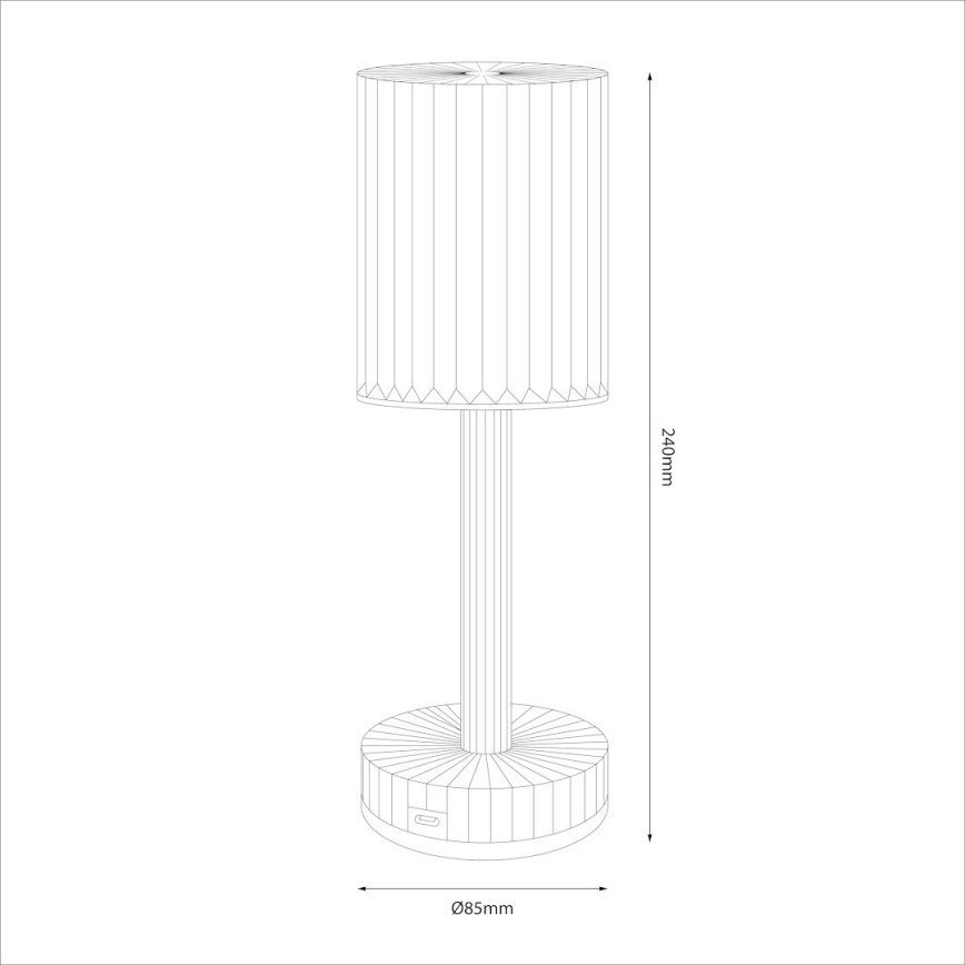Lampada da tavolo ricaricabile a LED con controllo touch SIMPLE LED/1W/5V 3000-6000K 2400 mAh grigio fumé