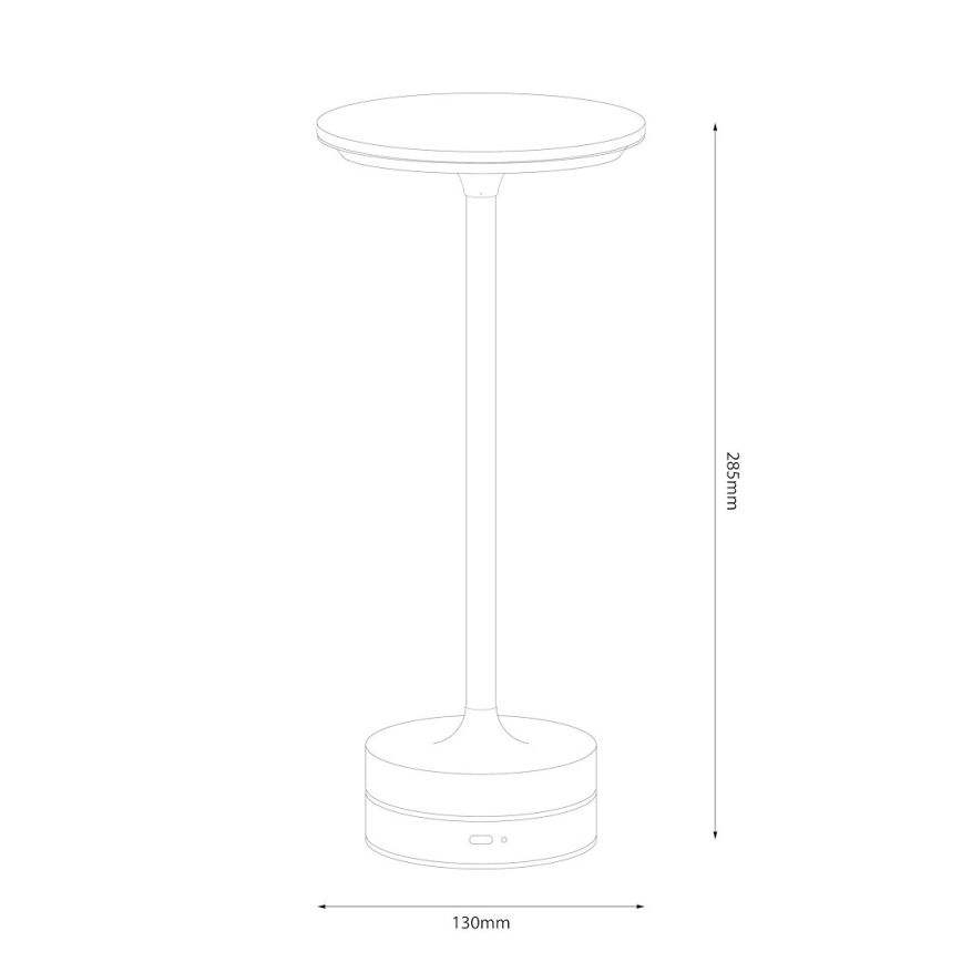 Lampada da tavolo LED ricaricabile a sfioramento TAVOLO LED/2,5W/5V 2400 mAh 3000-6000K dorata