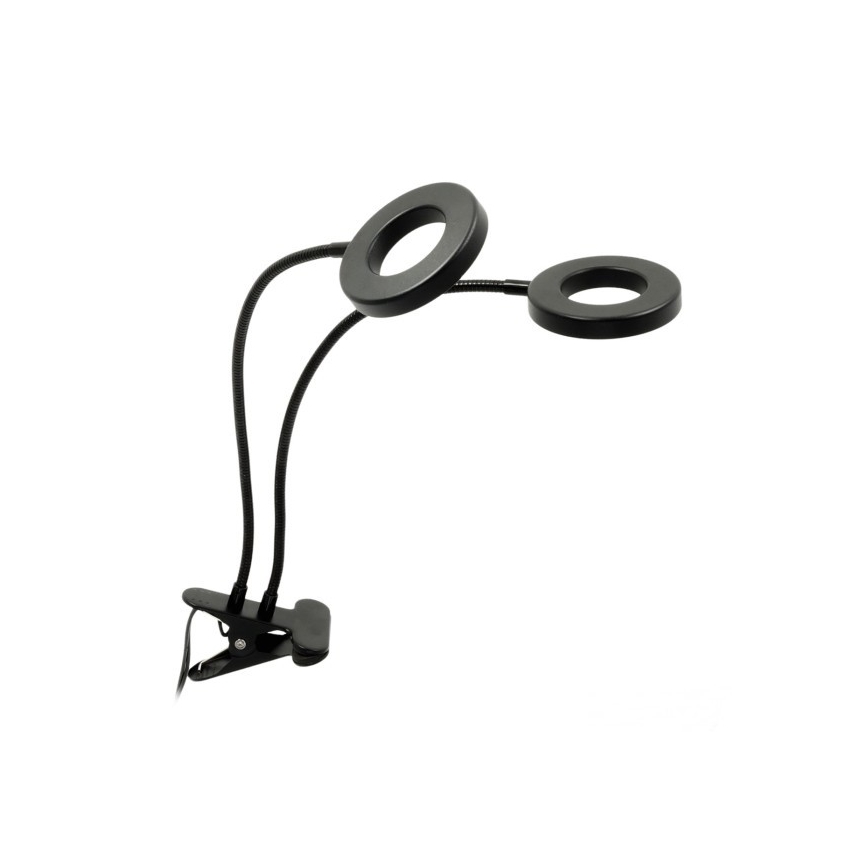 Lampada da tavolo flessibile dimmerabile a LED con clip per coltivazione piante VITARO 2xLED/4W/230V nero