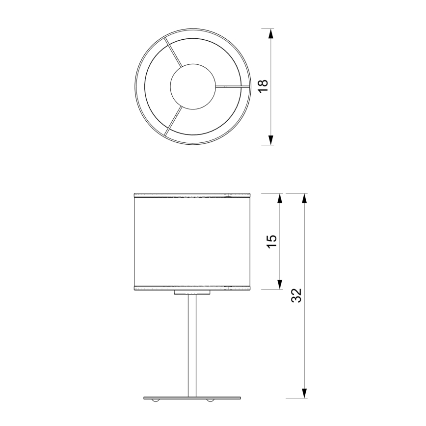 Lampada da tavolo LOFT SHADE 1xE27/60W/230V diametro 18 cm nero/oro