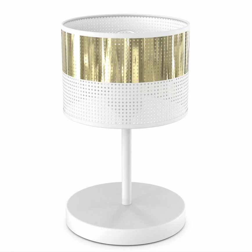 Lampada da tavolo LUX 1xE27/15W/230V bianca/dorata