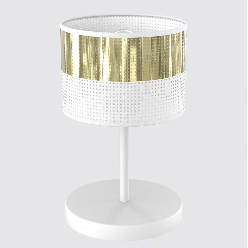 Lampada da tavolo LUX 1xE27/15W/230V bianca/dorata