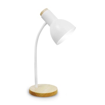 Lampada da tavolo MARMA 1xE27/40W/230V bianca/legno di gomma