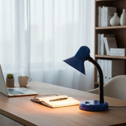 Lampada da tavolo MENTOR 1xE27/15W/230V blu