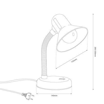 Lampada da tavolo MENTOR 1xE27/15W/230V verde