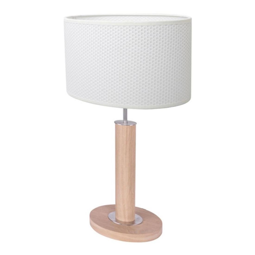 Lampada da tavolo MERCEDES 1xE27/40W/230V 46 cm bianco/quercia