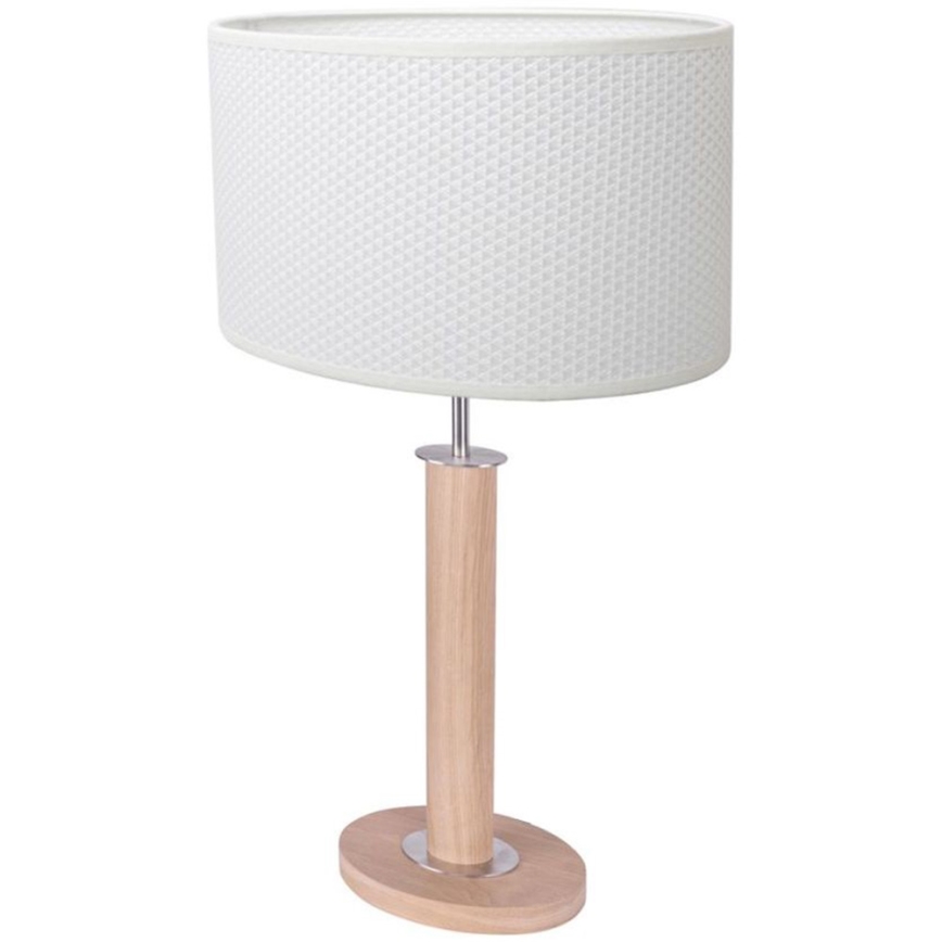 Lampada da tavolo MERCEDES 1xE27/40W/230V 60 cm bianco/quercia