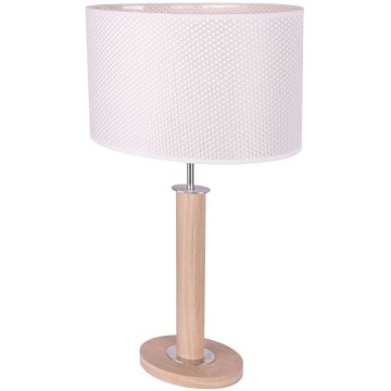Lampada da tavolo MERCEDES 1xE27/40W/230V 60 cm color crema/quercia