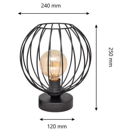Lampada da tavolo MERCURE 1xE27/15W/230V nera