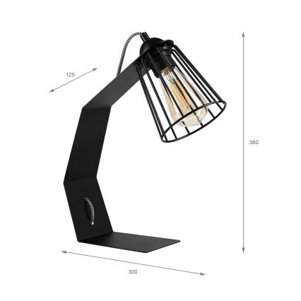Lampada da tavolo NANDO 1xE27/15W/230V nera