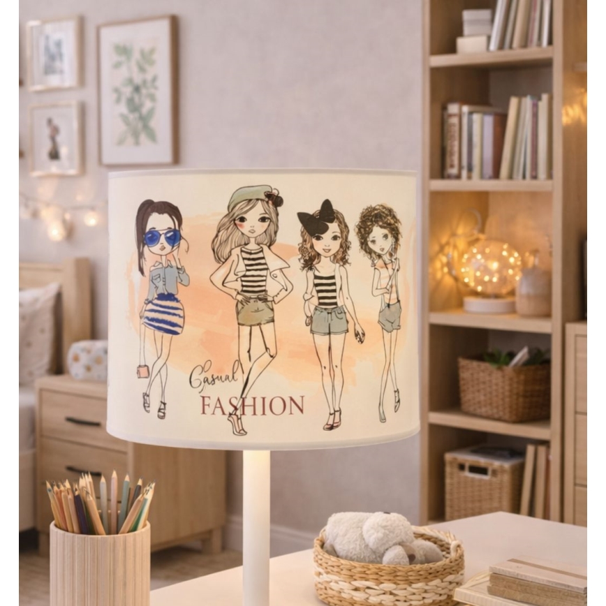 Lampada da tavolo per bambine GIRLS VIBES 1xE27/60W/230V diam. 18 cm