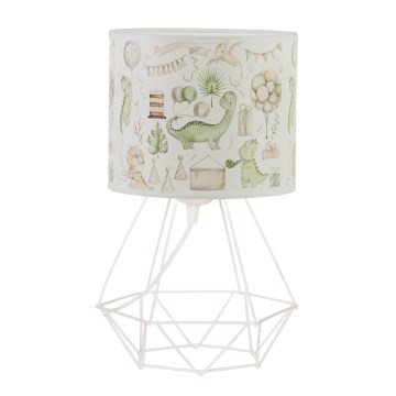 Lampada da tavolo per bambini KIDS ROOM 1xE27/60W/230V Ø 18 cm a forma di dinosauro