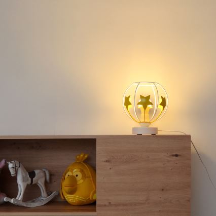 Lampada da tavolo per bambini STARS 1xE27/15W/230V giallo/bianco