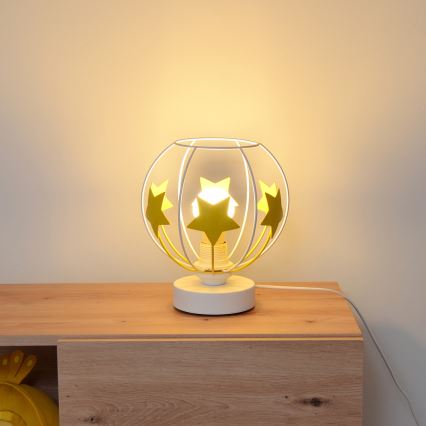 Lampada da tavolo per bambini STARS 1xE27/15W/230V giallo/bianco