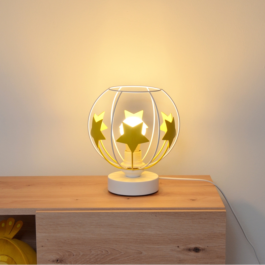 Lampada da tavolo per bambini STARS 1xE27/15W/230V giallo/bianco