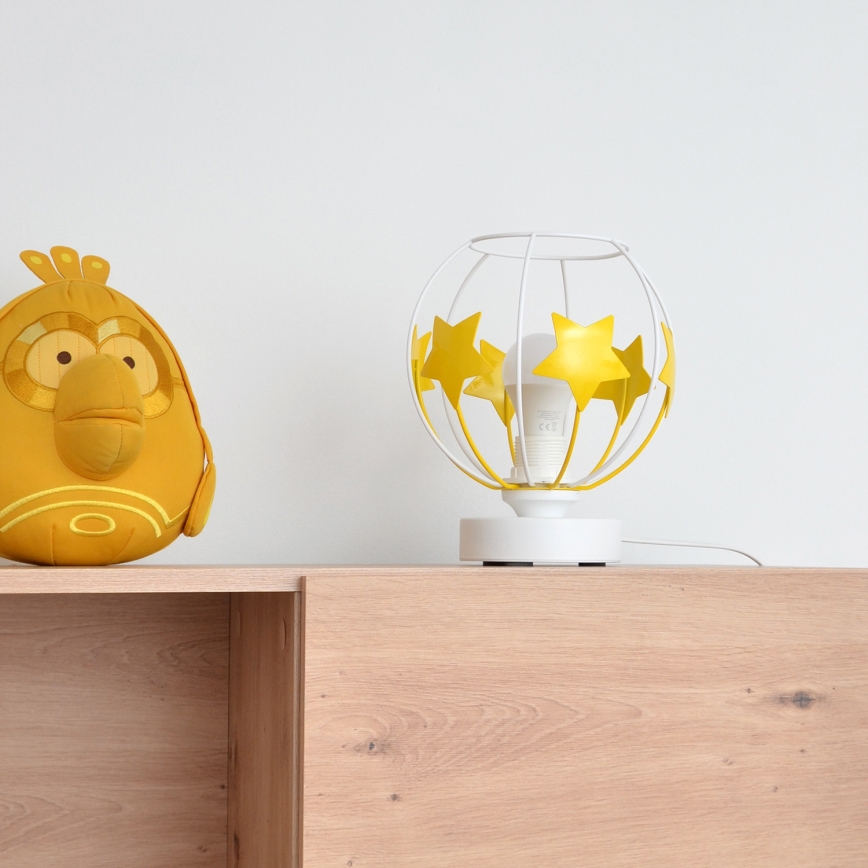Lampada da tavolo per bambini STARS 1xE27/15W/230V giallo/bianco