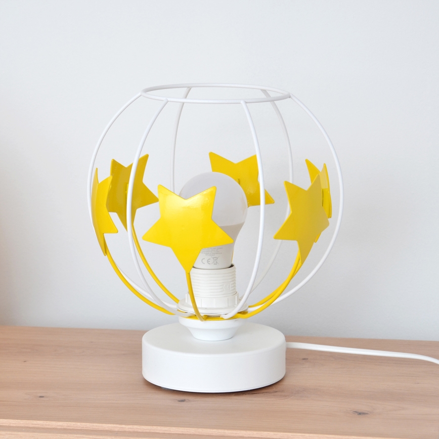Lampada da tavolo per bambini STARS 1xE27/15W/230V giallo/bianco