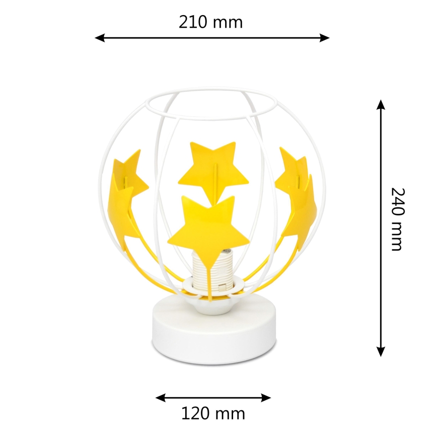 Lampada da tavolo per bambini STARS 1xE27/15W/230V giallo/bianco
