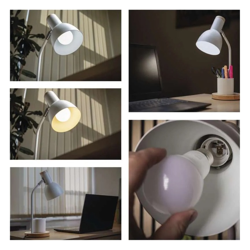 Lampada da tavolo POPPY 1xE27/25W/230V bianca