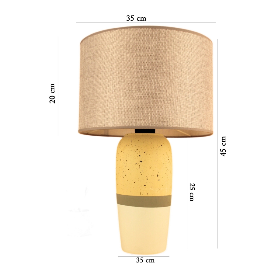 Lampada da tavolo RAMZES 1xE27/40W/230V beige/giallo