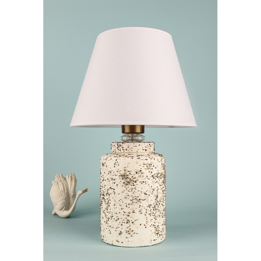 Lampada da tavolo RAMZES 1xE27/40W/230V bianco/beige