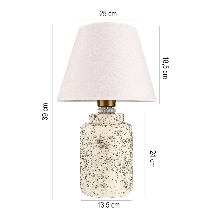 Lampada da tavolo RAMZES 1xE27/40W/230V bianco/beige