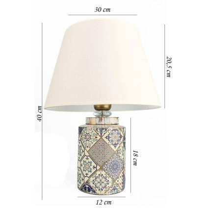 Lampada da tavolo RAMZES 1xE27/40W/230V bianco/grigio