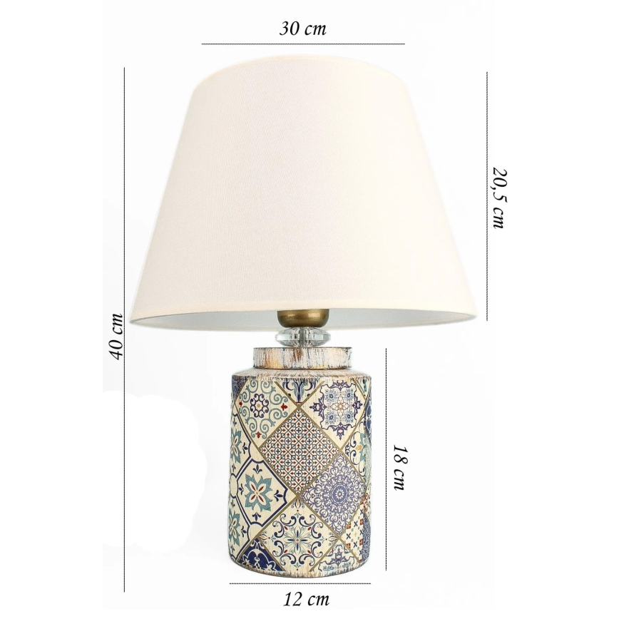 Lampada da tavolo RAMZES 1xE27/40W/230V bianco/grigio