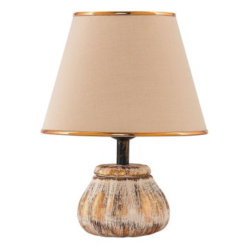 Lampada da tavolo RAMZES 1xE27/40W/230V crema/dorata