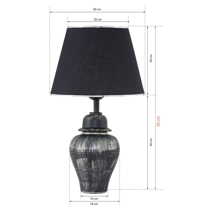 Lampada da tavolo RAMZES 1xE27/40W/230V nero/argento