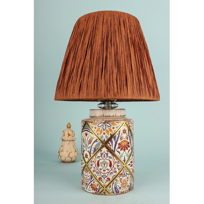 Lampada da tavolo RAMZES 1xE27/40W/230V, paralume in rafia
