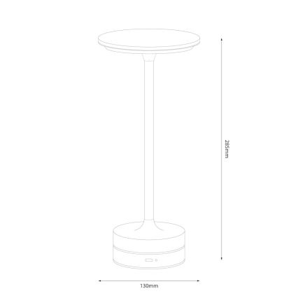 Lampada da tavolo ricaricabile a sfioramento a LED TAVOLO LED/2,5W/5V 2400 mAh 3000-6000K nera