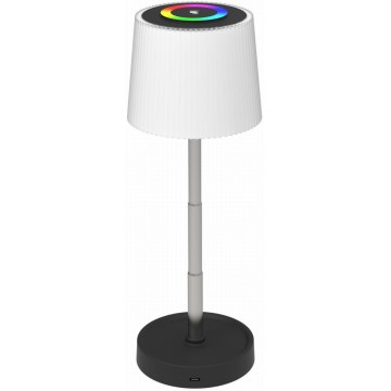 Lampada da tavolo ricaricabile per esterni a sfioramento, dimmerabile, LED RGBW, 2W/5V, IP44, 1200 mAh, grigio