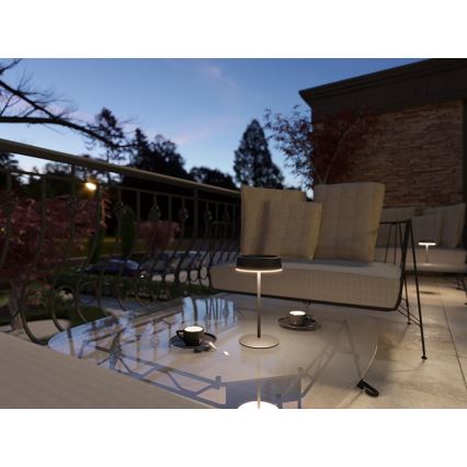 Lampada da tavolo ricaricabile a energia solare dimmerabile a LED VIVIEN LED/3W/5V 2700K 1600 mAh IP54 nera