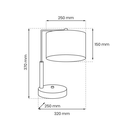 Lampada da tavolo ULTIMO 1xE27/60W/230V nera