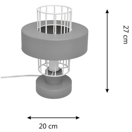 Lampada da tavolo VOLTA 1xE27/15W/230V grigio