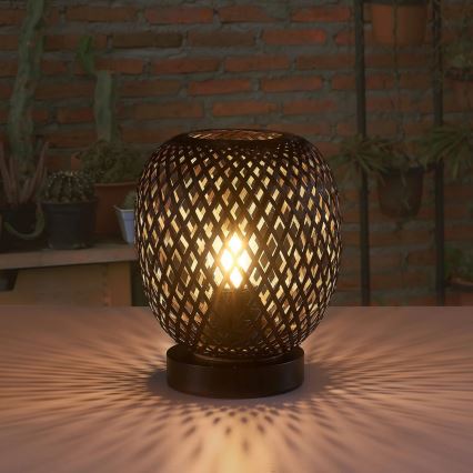 Lampada da tavolo ZANZIBAR 1xE27/20W/230V diametro 18 cm bambù