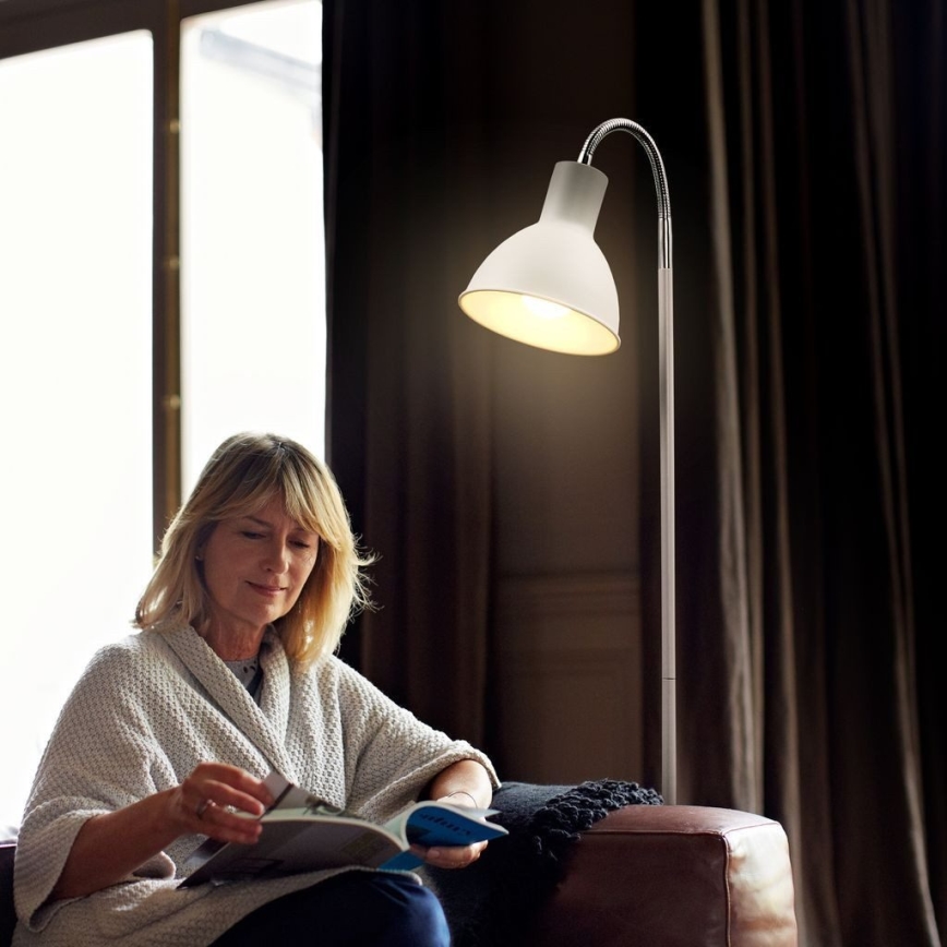 Lampada da terra 1xE27/25W/230V bianca