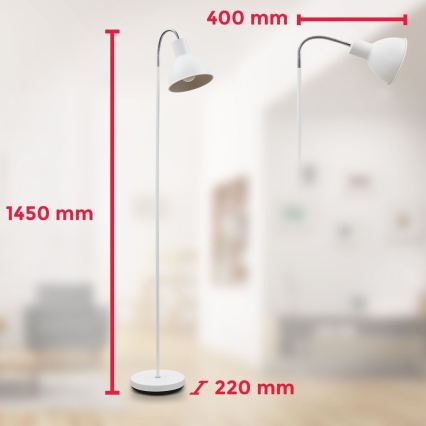Lampada da terra 1xE27/25W/230V bianca