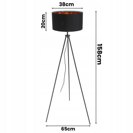 Lampada da terra 1xE27/40W/230V nera